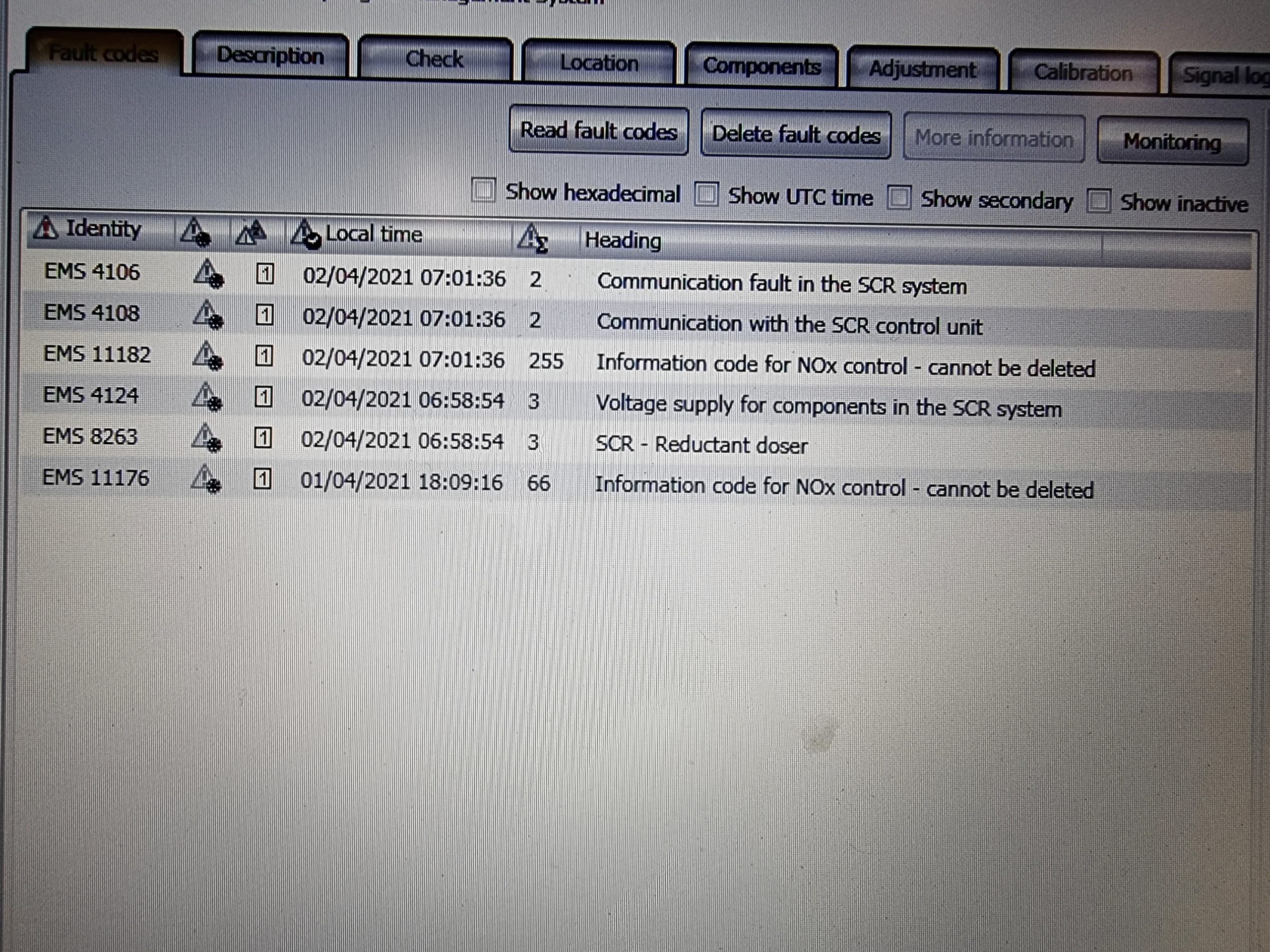 Défaut SCR Adblue Scania Euro 5