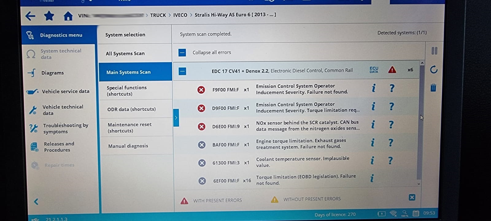 AdBlue problem on Iveco Stralis 480 DTC