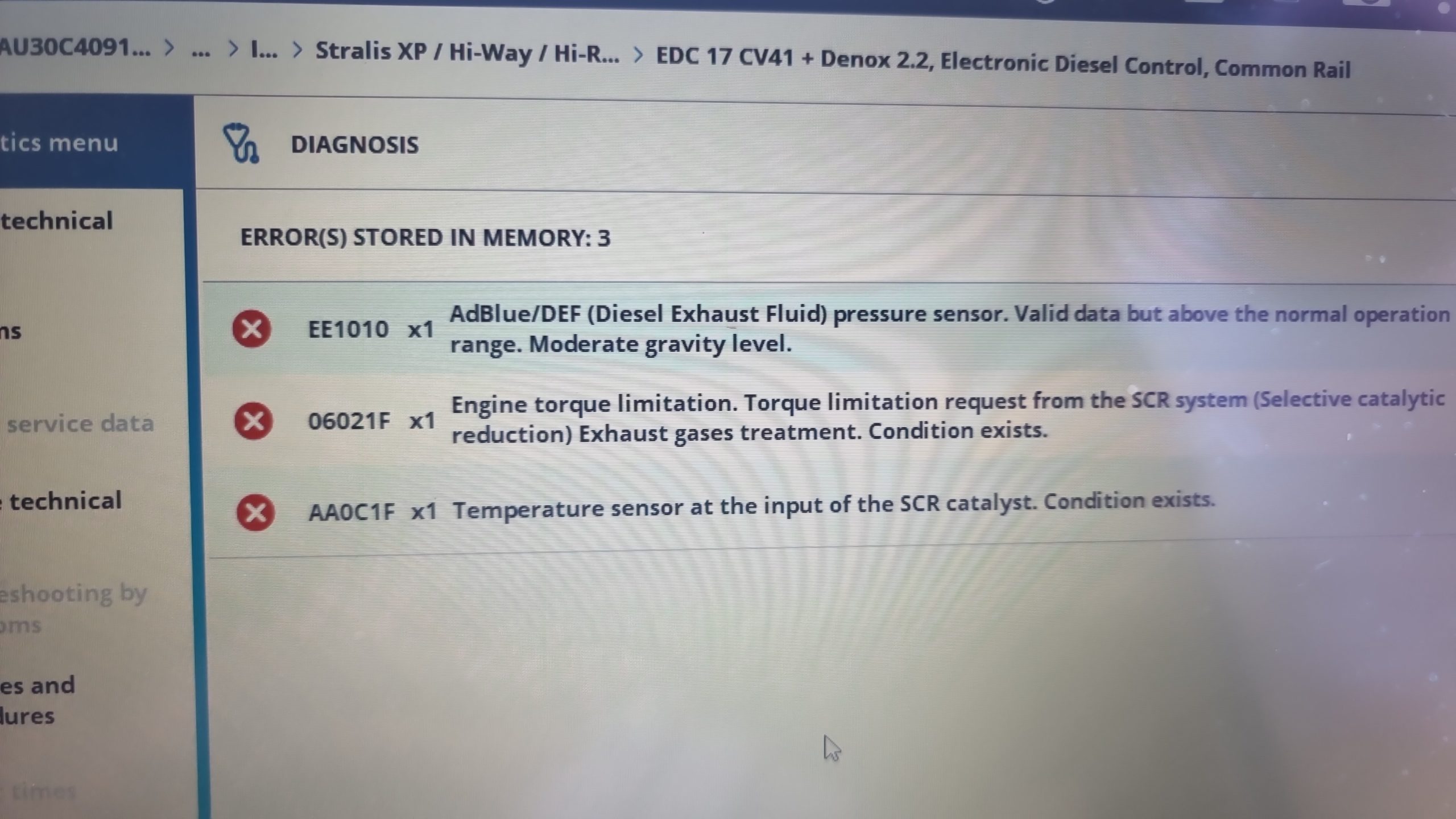 Deactivate adblue on Iveco XP 570 Stralis Euro 6 - Adblue Off DPF Off