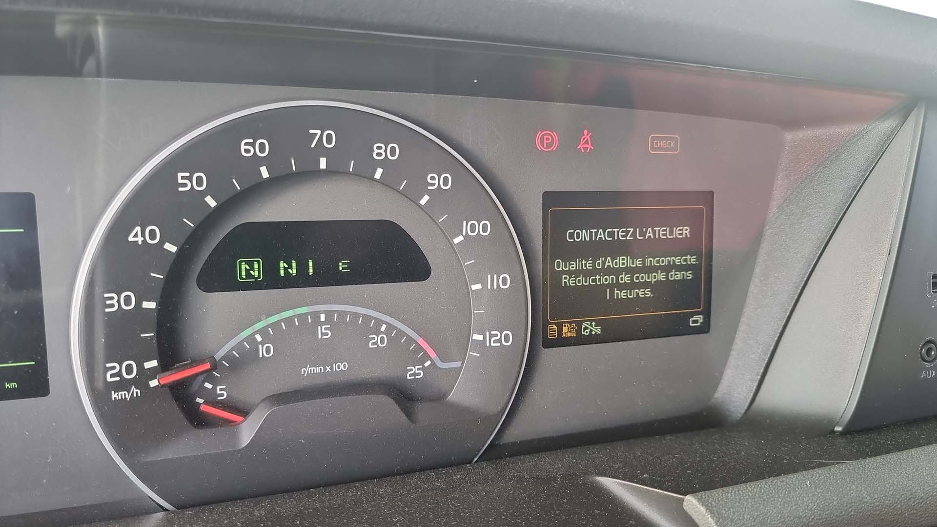 Qualité d'AdBlue incorrecte. Réduction de couple dans... (Volvo)