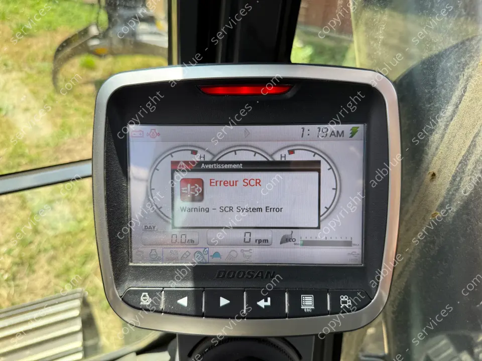 Mode dégradé Doosan DX180 - Défaut AdBlue SCR Inducement