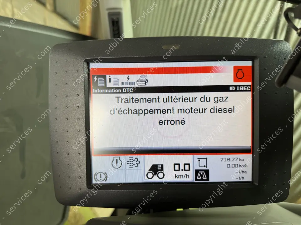 Message d'erreur Défaut 3474‑31 sur Claas Lexion 750 740 - Problème allumage tete ARD